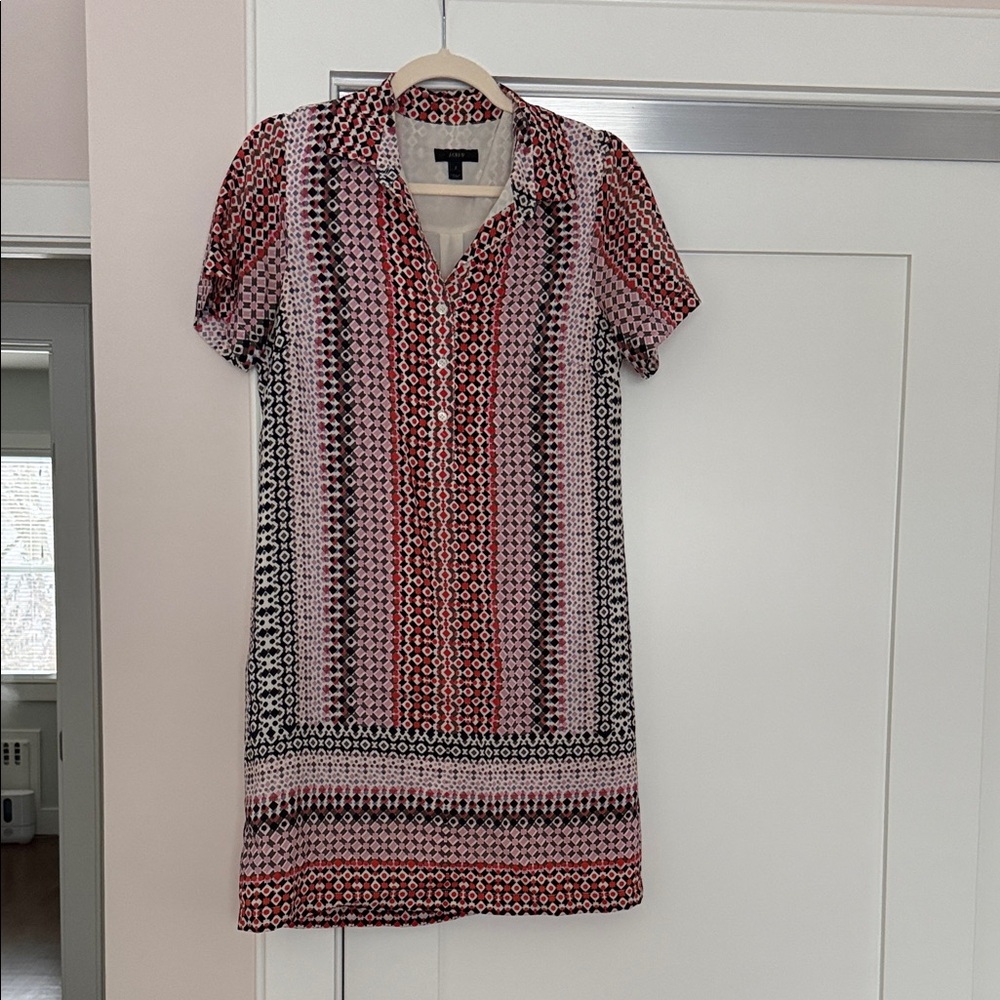 J. Crew Geometric Shirt Dress